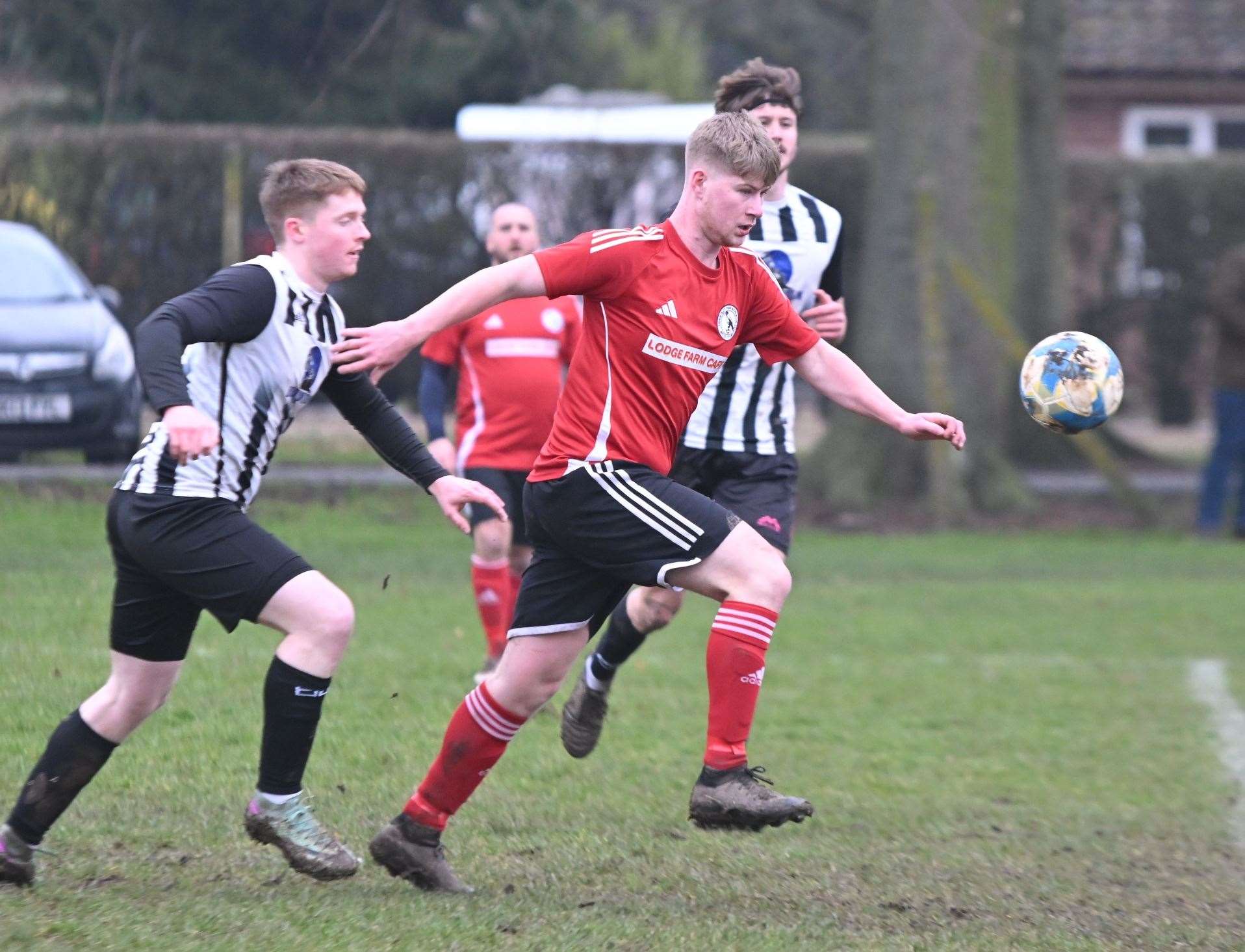 Football action from Long Sutton v South Lincs Swifts