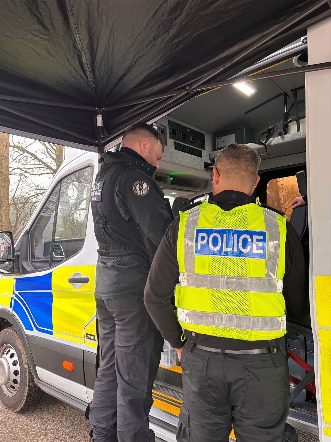 Officers at the check site. Picture: Cambridgeshire Police