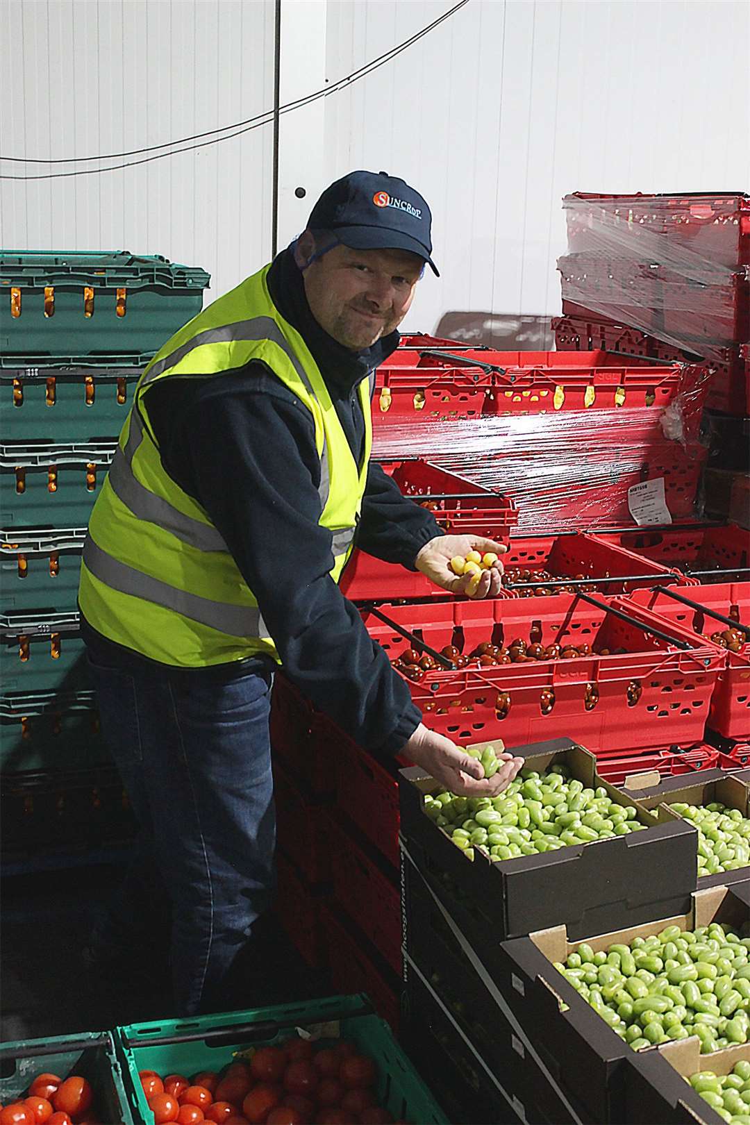 Richard Hall, operations director, Suncrop, with some of the produce.