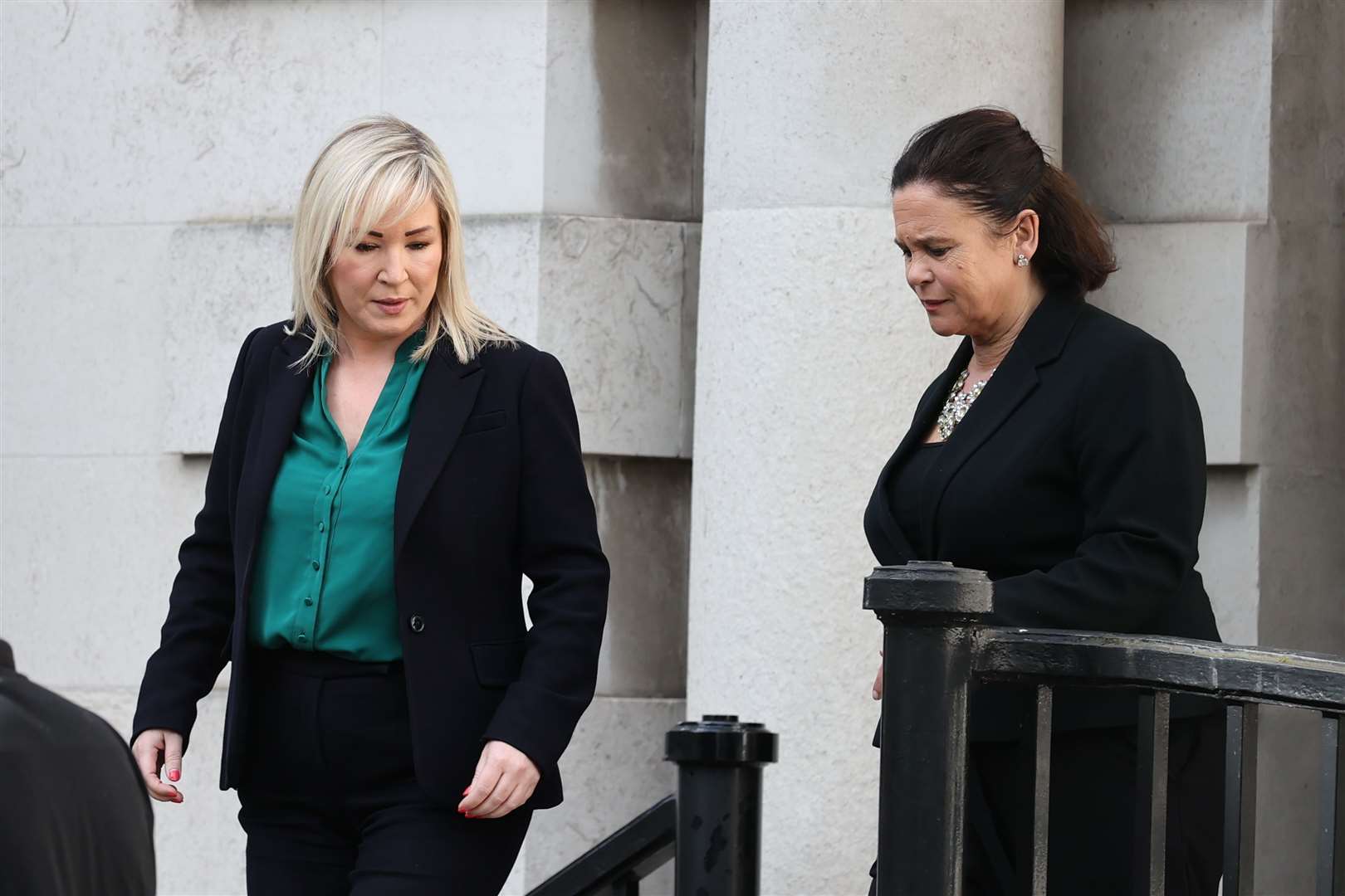 First Minister of Northern Ireland Michelle O’Neill (left) and Sinn Fein president Mary Lou McDonald arrive at the Court of Appeal for Friday’s hearing (Liam McBurney/PA)