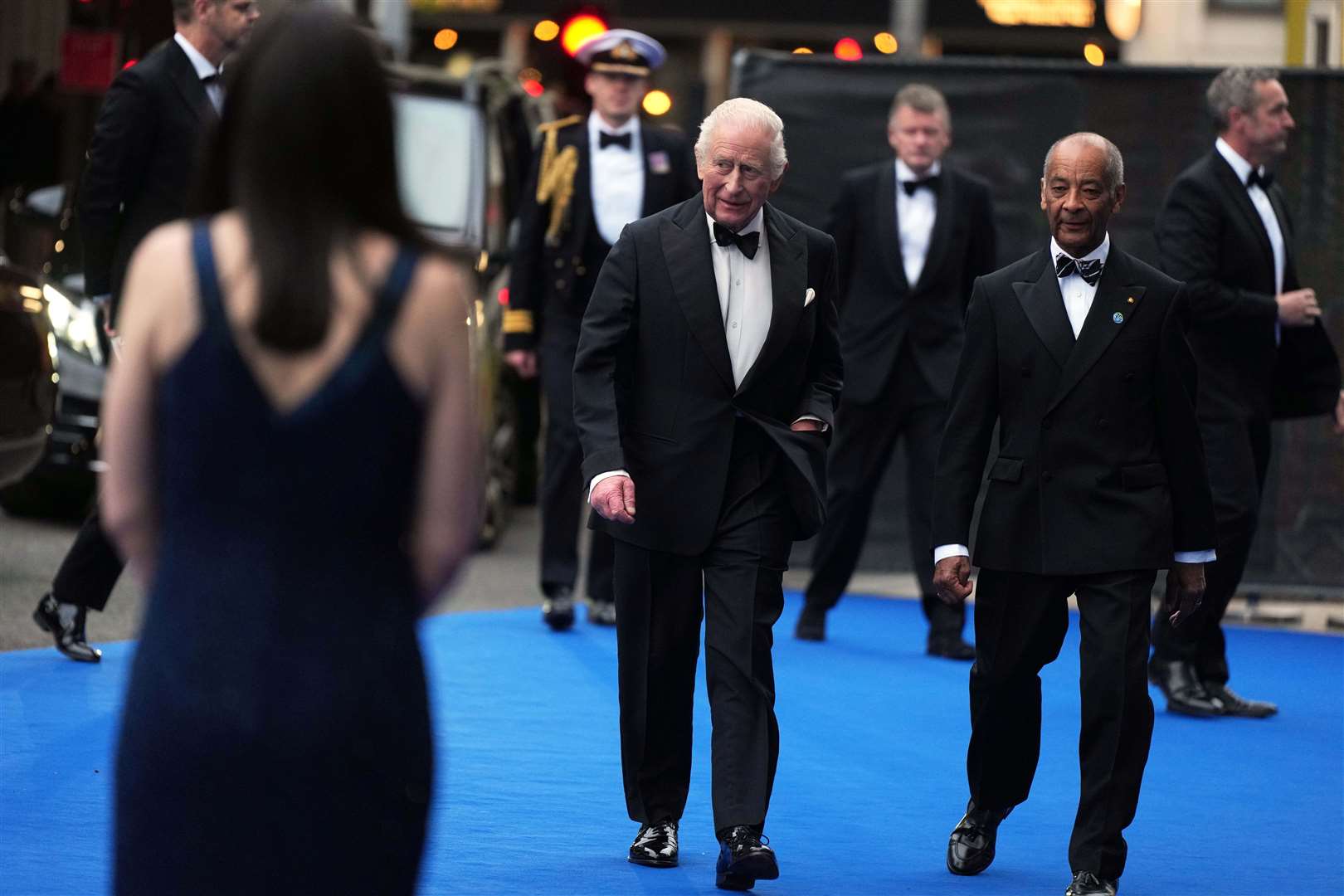 Charles walked on the ‘blue carpet’ as he arrived at the Southbank Centre (Alistair Grant/PA)