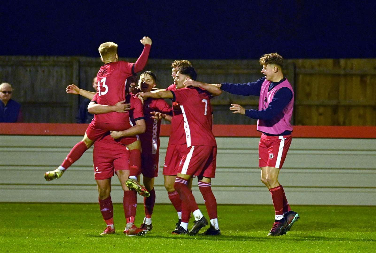Wisbech celebrating the winning goal