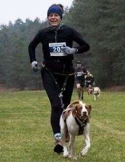 Tracy Adams with her dog Finn and