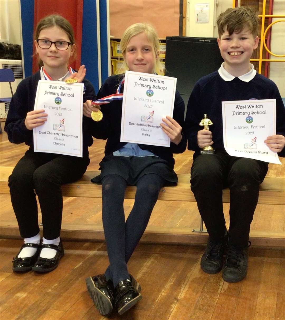 Year 5 winners: Charlotte, Maisy, and Charlie