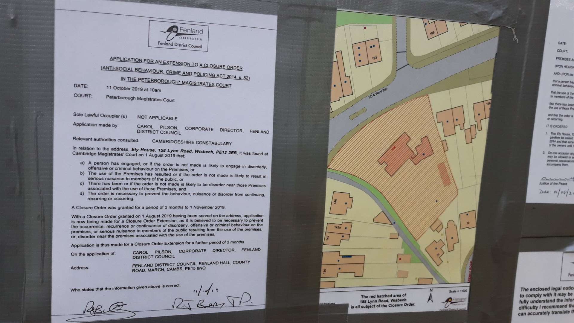 The Closure Order was extended on Ely House in October.