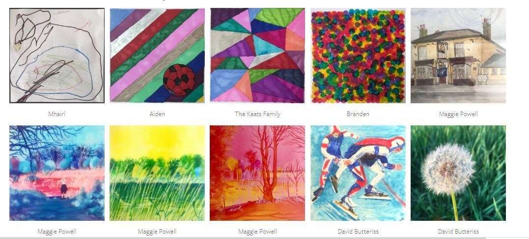 Just some of the tiles contributed as part of Maggie's community art project.