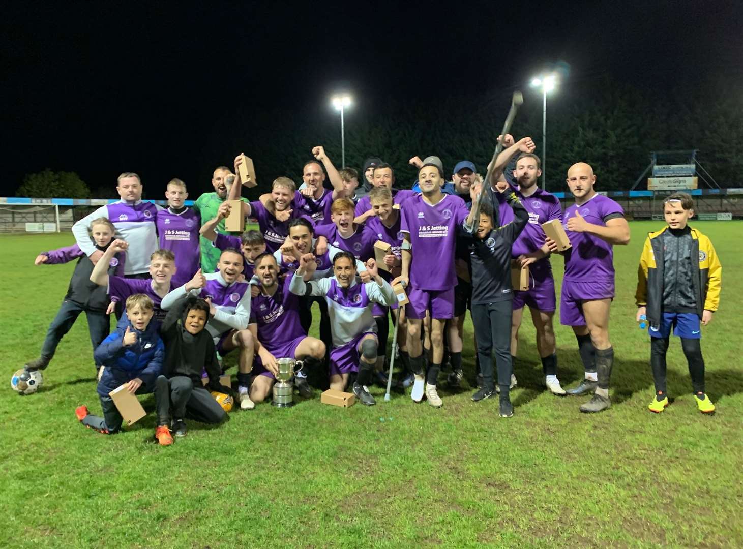 Wisbech St Mary A celebrate after their cup final win