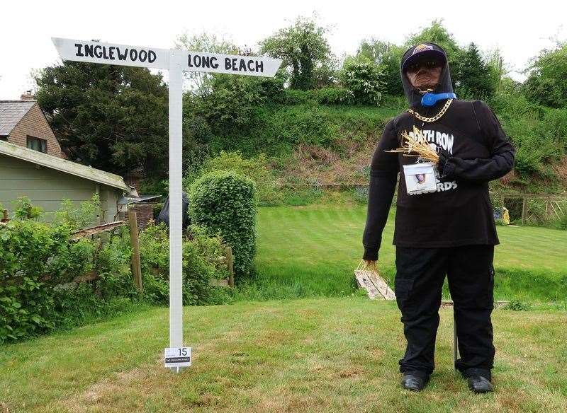 Dr Dre scarecrow (Richard Hawkin/Urchfont Scarecrow Festival Charity/PA)