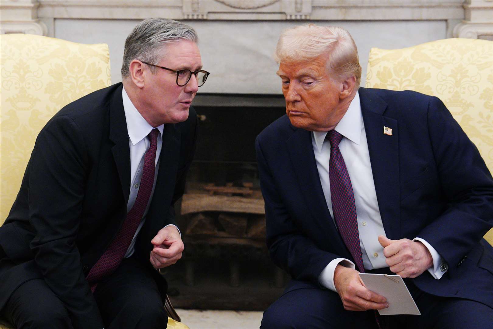 US President Donald Trump met Prime Minister Sir Keir Starmer in February in the White House (Carl Court/PA)