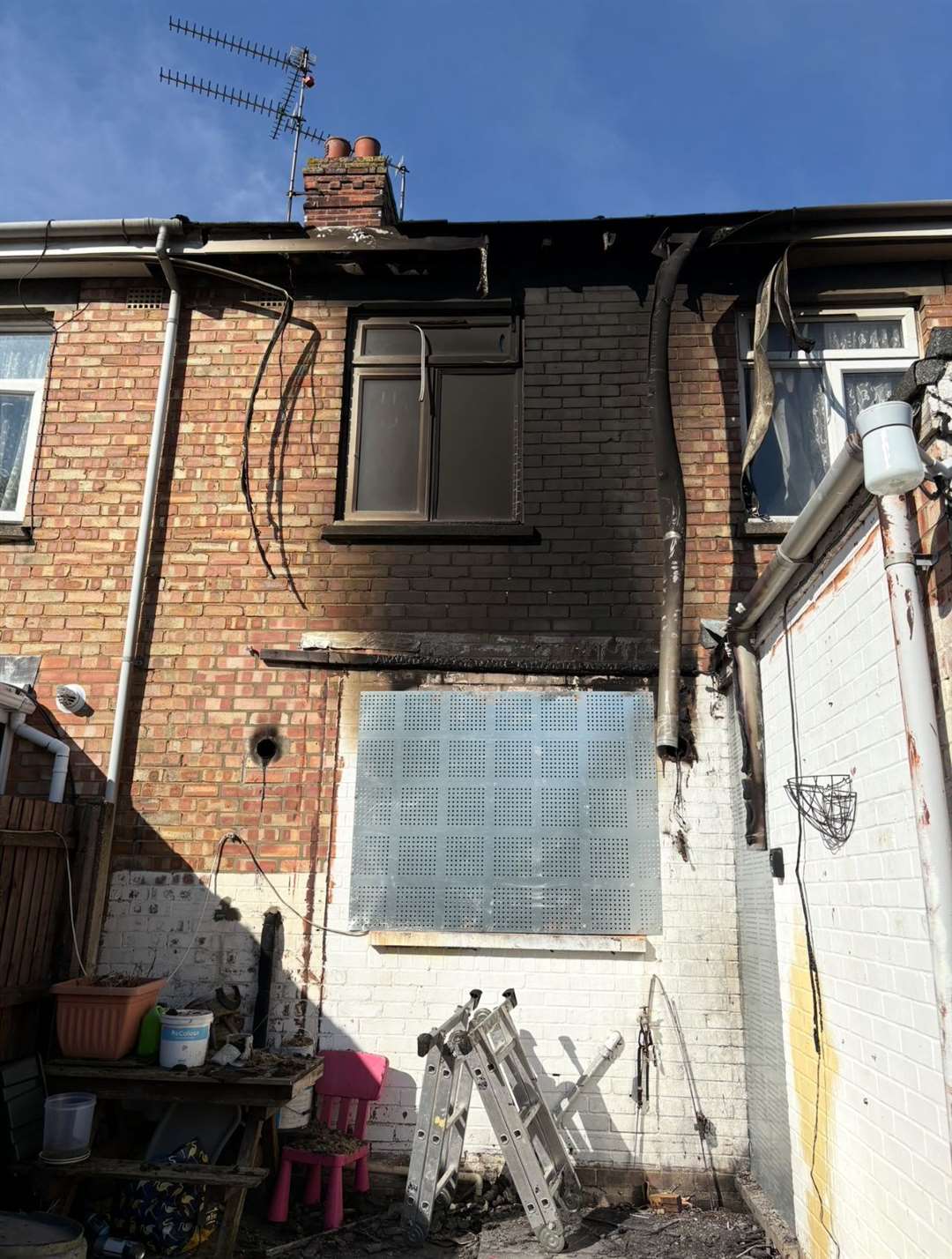 Lisa Fisher's house has been destroyed by the blaze started by a tumble dryer