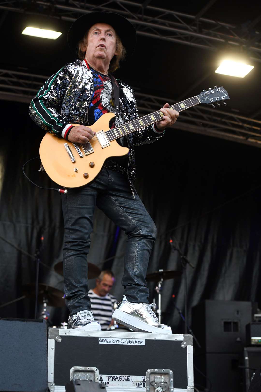 WisBEACH and Rock Festival saw Slade perform - here guitarist Dave Hill struts his stuff.