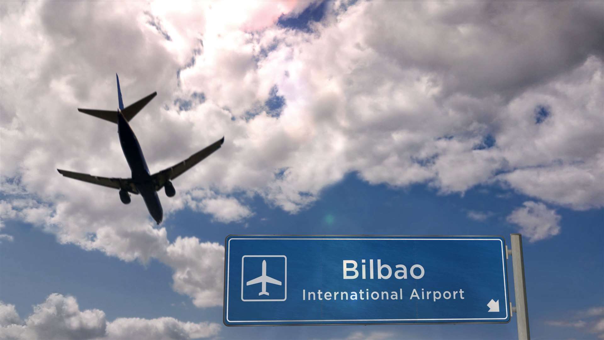 A plane landing in Bilbao, Spain (Alamy/PA)