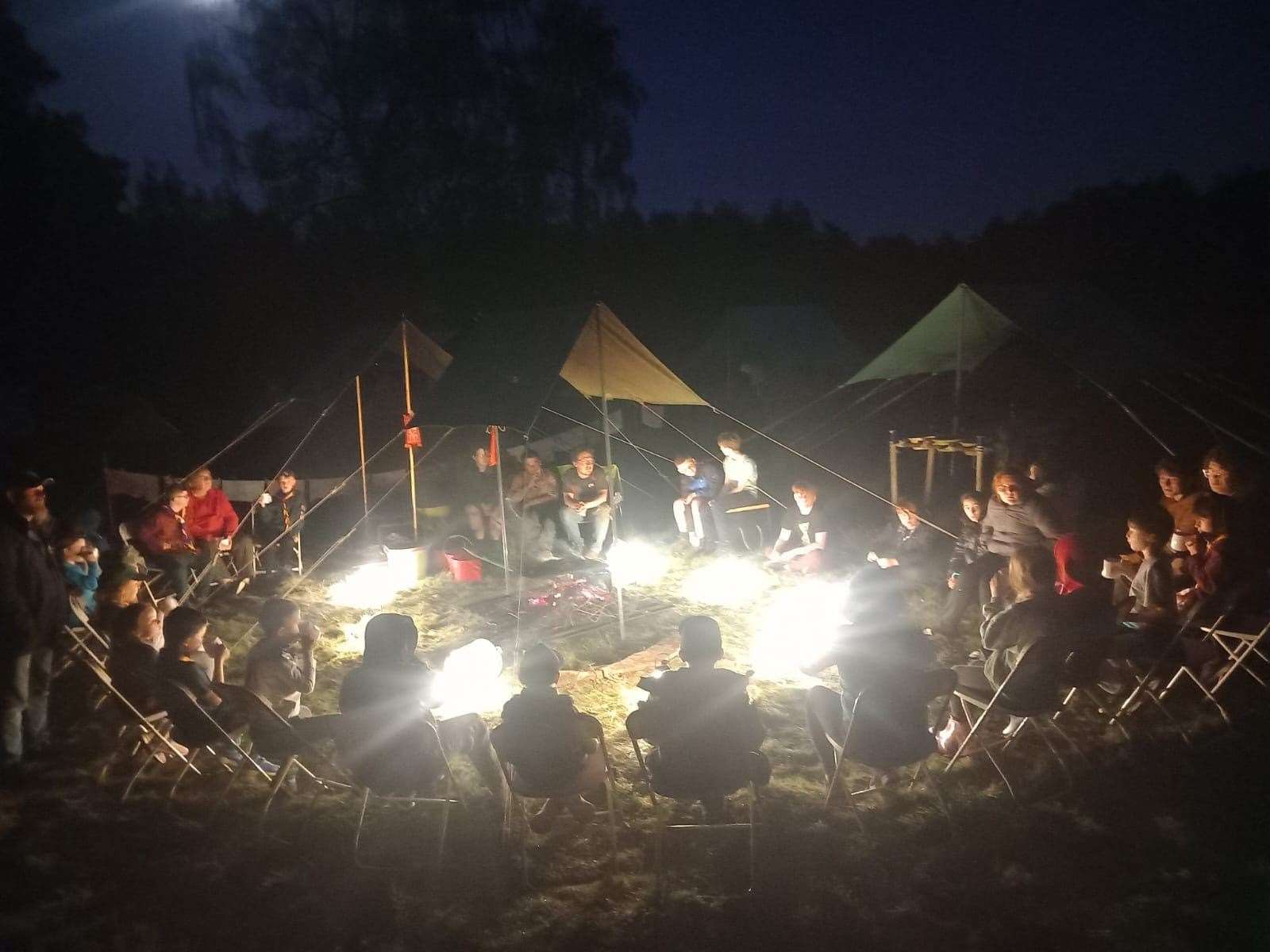 Scouts enjoyed a traditional sing song around the campfire