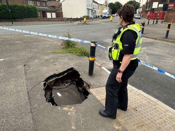 Two sinkholes have appeared in a Wisbech street.