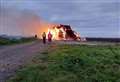600 tonnes of straw set on fire at farm