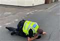 Sinkhole appears in town road