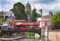 Open-top bus offers sightseeing opportunities in famous city