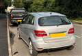 Police seize car and investigate driver for having class A drugs.