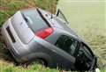 Car in ditch in Marshland St James