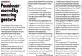 Letter writers speak of kindness to pensioner, housing development and politics