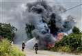 Firefighters extinguish blaze that caused town to be ‘filled with smoke’