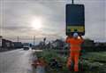 Innovative warning signs being installed along flood-ridden road
