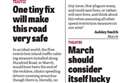 Quick fix would make road safe