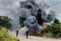 Firefighters at scene of electricity pylon blaze as smoke seen across town
