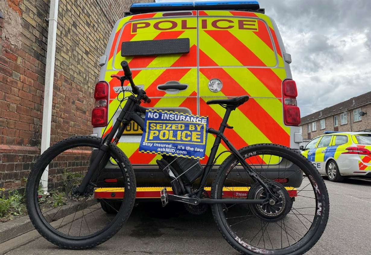 Modified mechanically propelled bicycle seized for no insurance