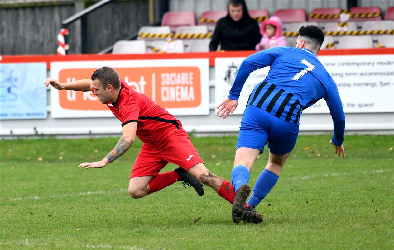 Action from Wisbech Town Reserves v Farcet United.