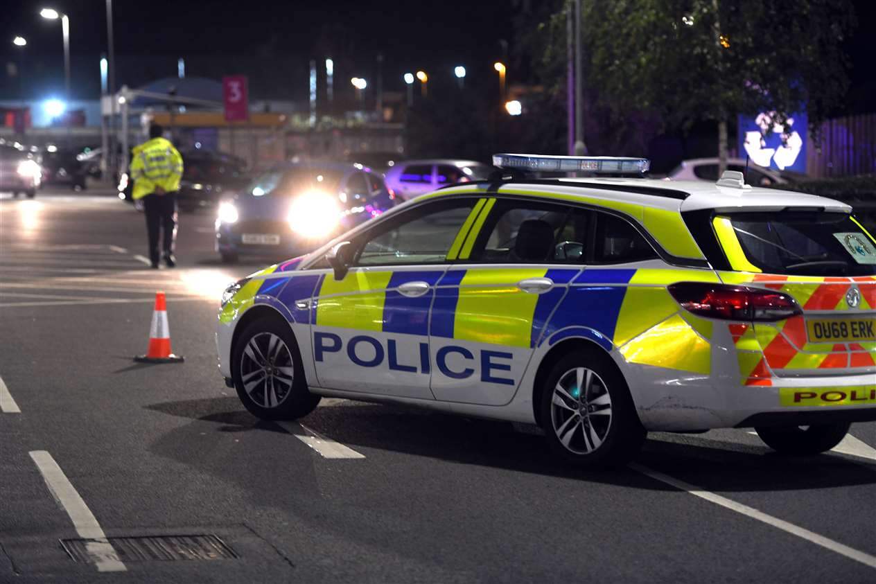 Police at the car Rally in Tesco's car park in Wisbech. (41123857)