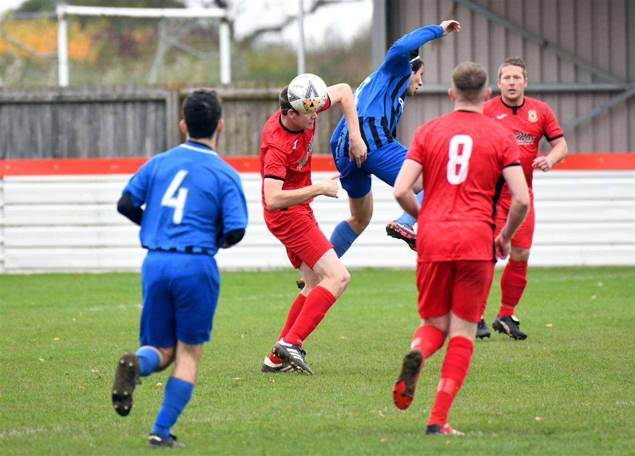 Action from Wisbech Town Reserves v Farcet United.