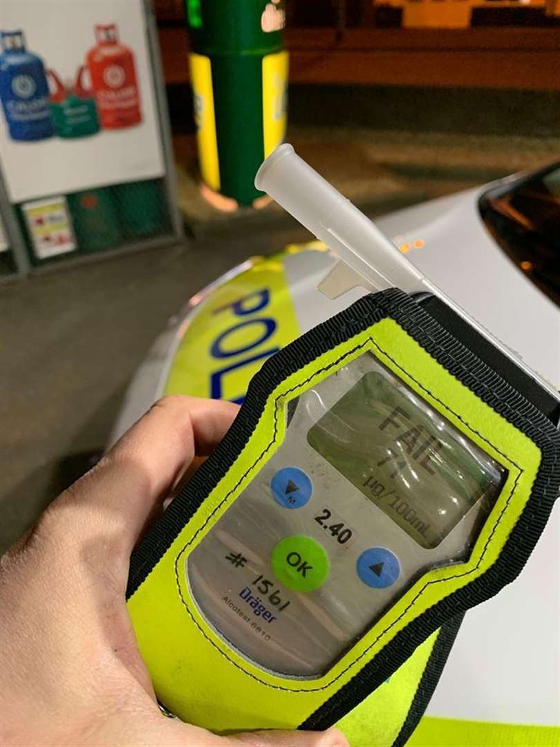 The driver blew twice the drink drive limit.