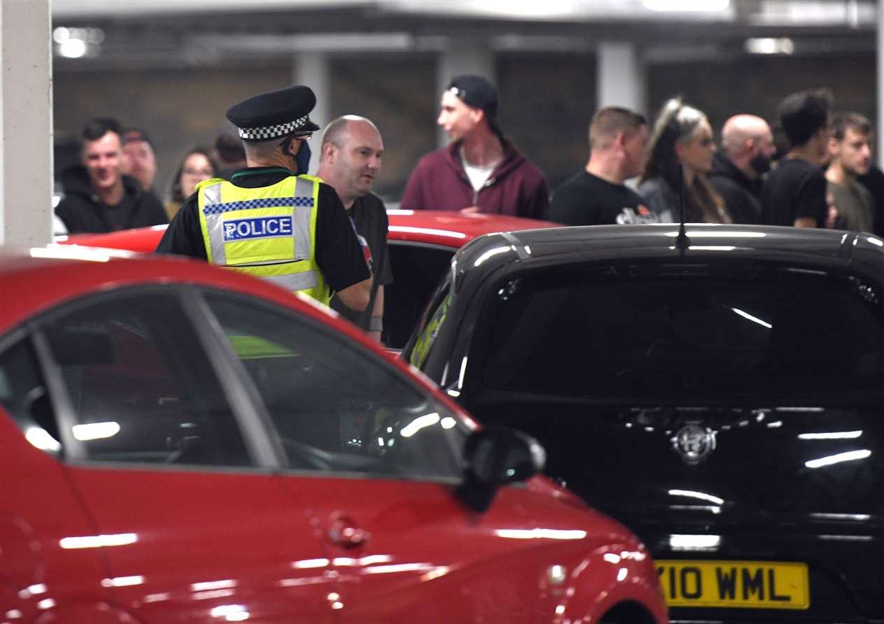 Police at the car Rally in Tesco's car park in Wisbech. (41123860)