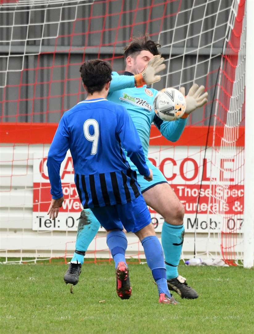 Action from Wisbech Town Reserves v Farcet United.