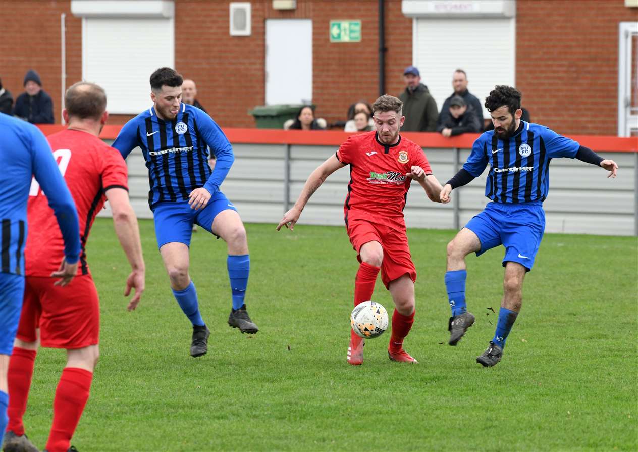Action from Wisbech Town Reserves v Farcet United.