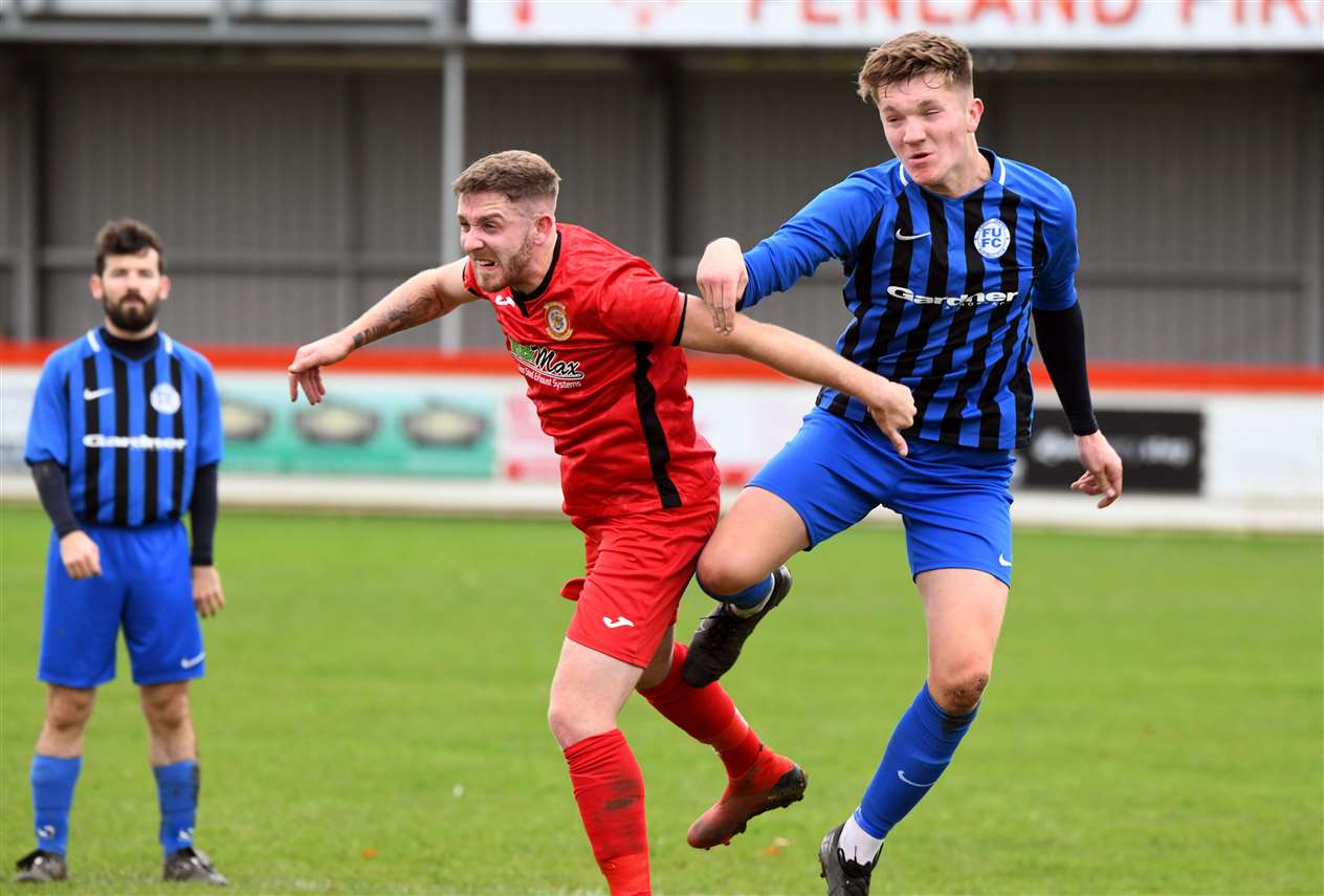 Action from Wisbech Town Reserves v Farcet United.