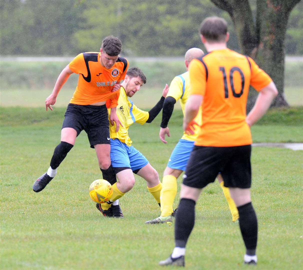 Action from Leverington Sports' (amber) 10-0 win at Crowland Town Reserves (46976843)