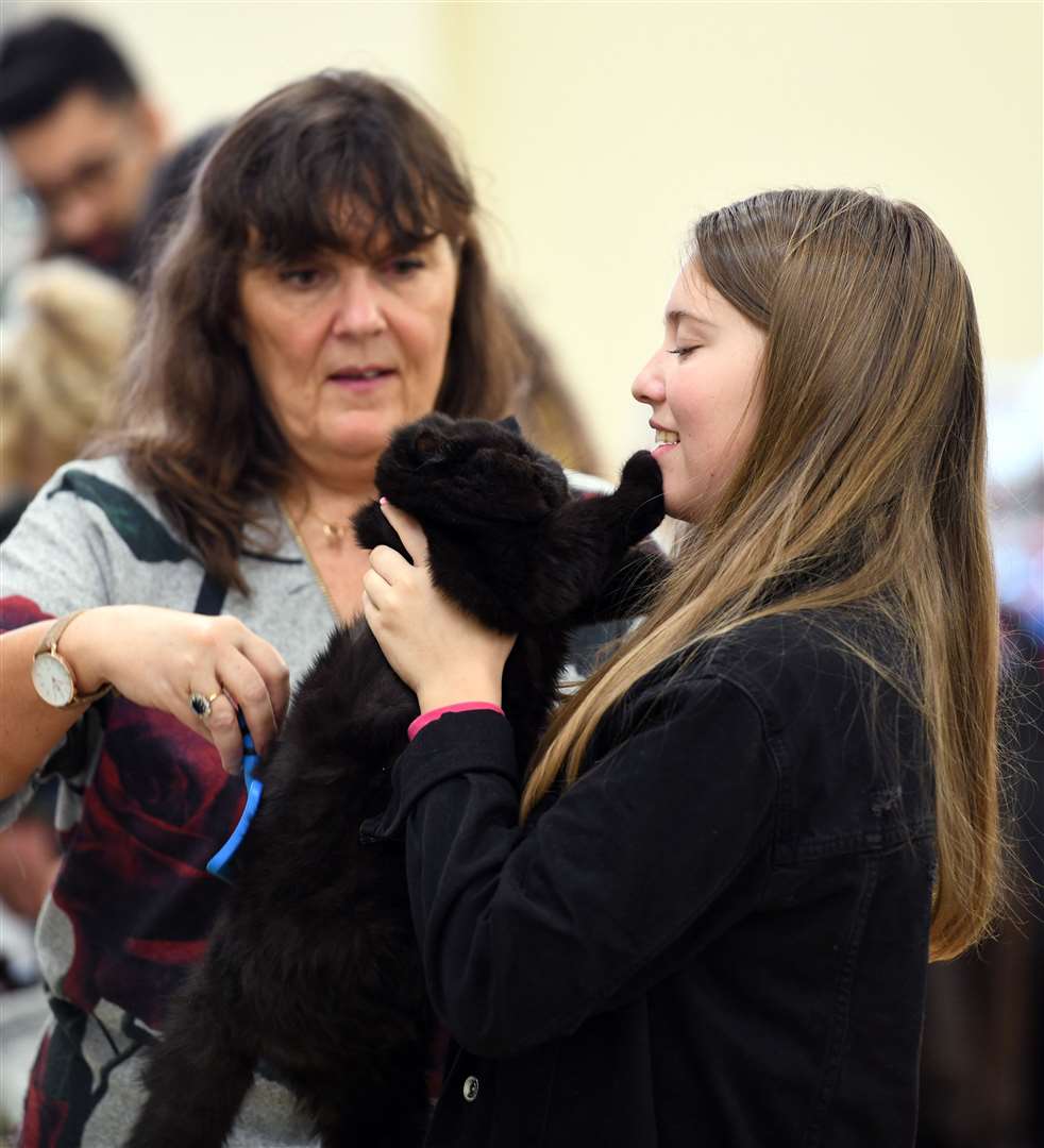 Exotic Cat Show at Tydd St Giles Community Centre....Yvonne Kay and Rebecca Kay with Leo. (26567760)