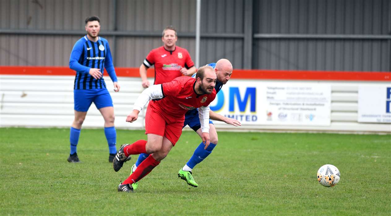 Action from Wisbech Town Reserves v Farcet United.