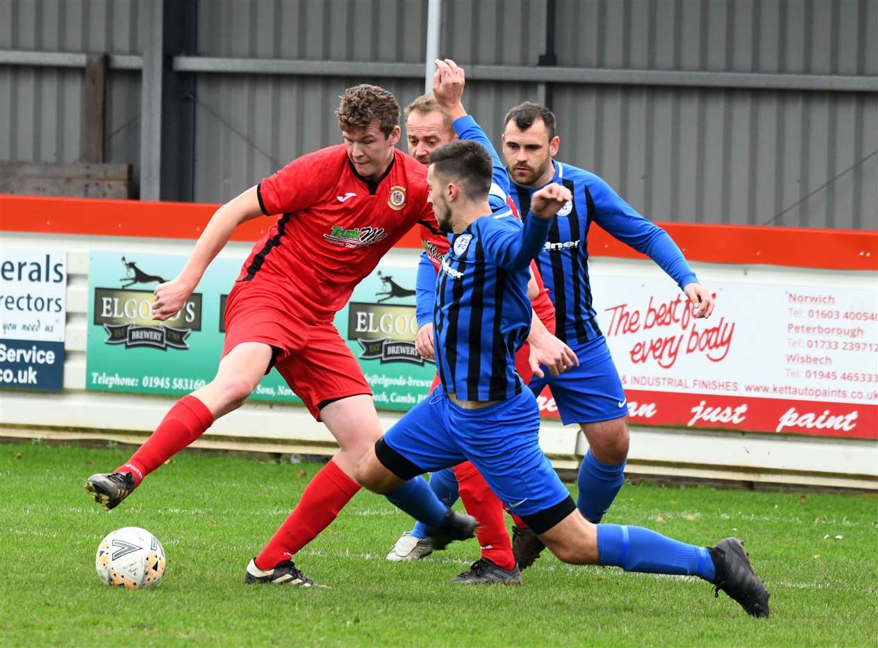 Action from Wisbech Town Reserves v Farcet United.