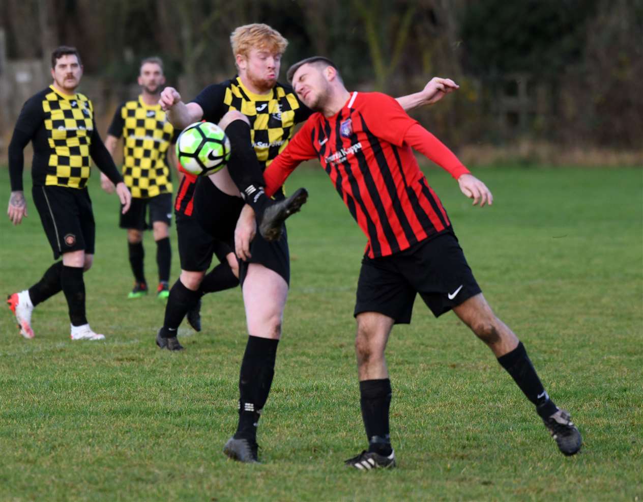 Guyhirn v Wimblington football action.