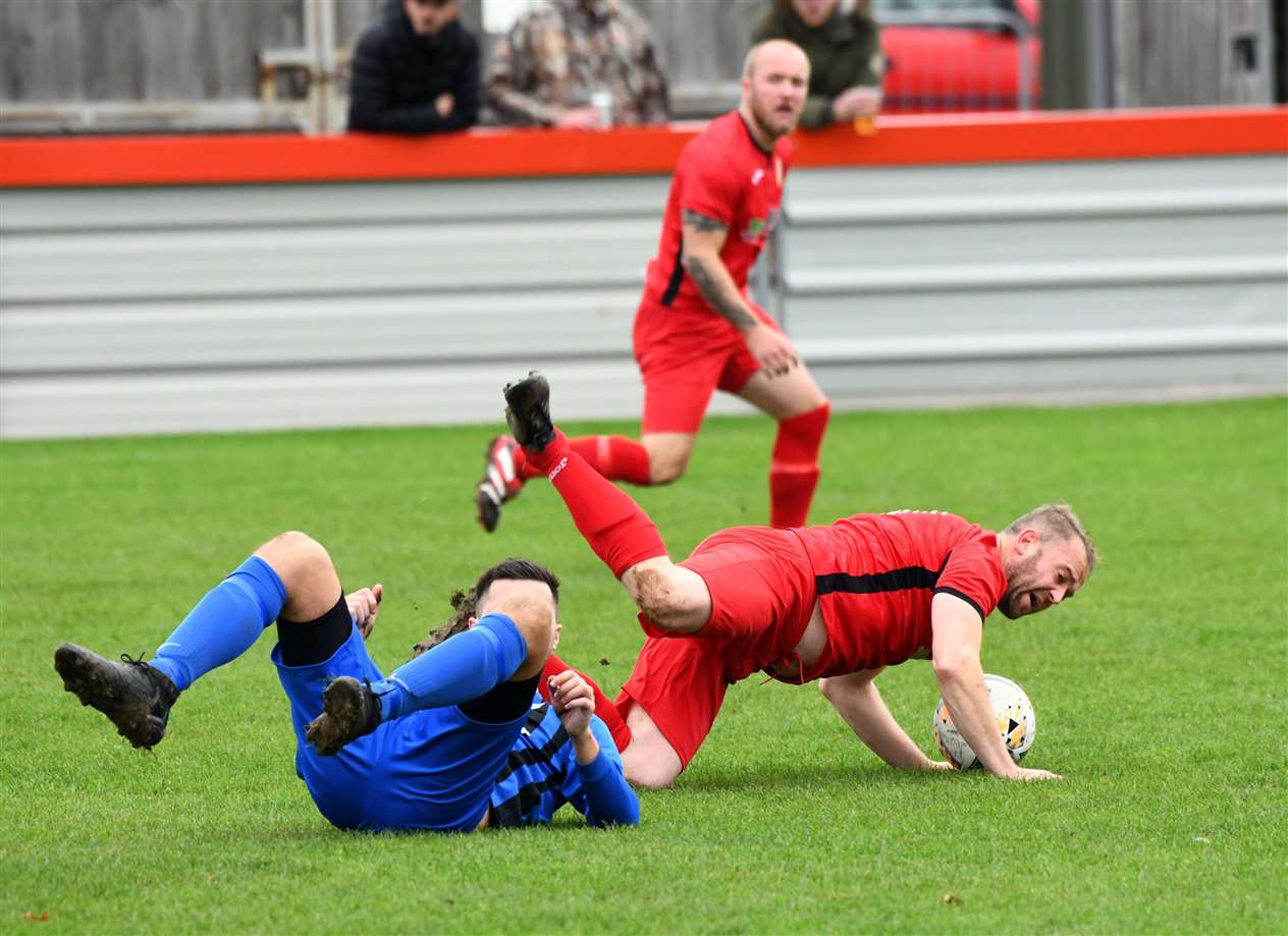 Action from Wisbech Town Reserves v Farcet United.