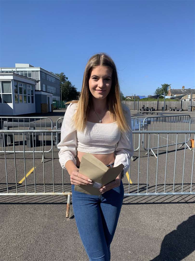 University Academy Long Sutton GCSE results day: Libby Bingham with her results