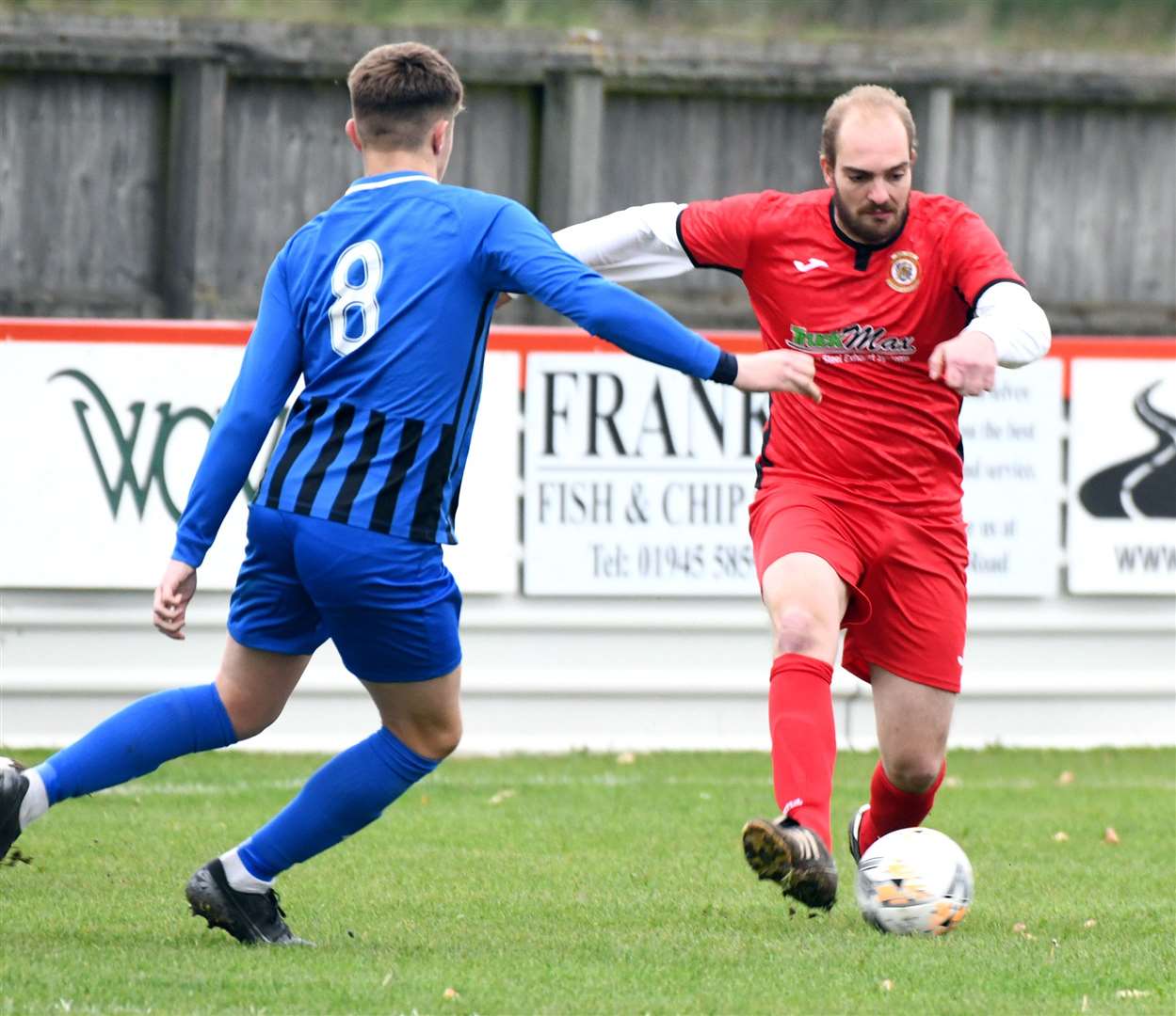 Action from Wisbech Town Reserves v Farcet United.