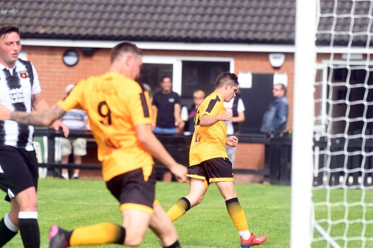 Craig Gillies and Jack Friend celebrate the second goal