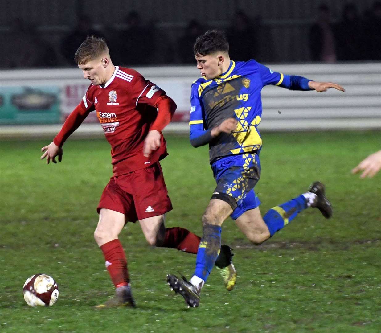 Danny Draper on the ball.
