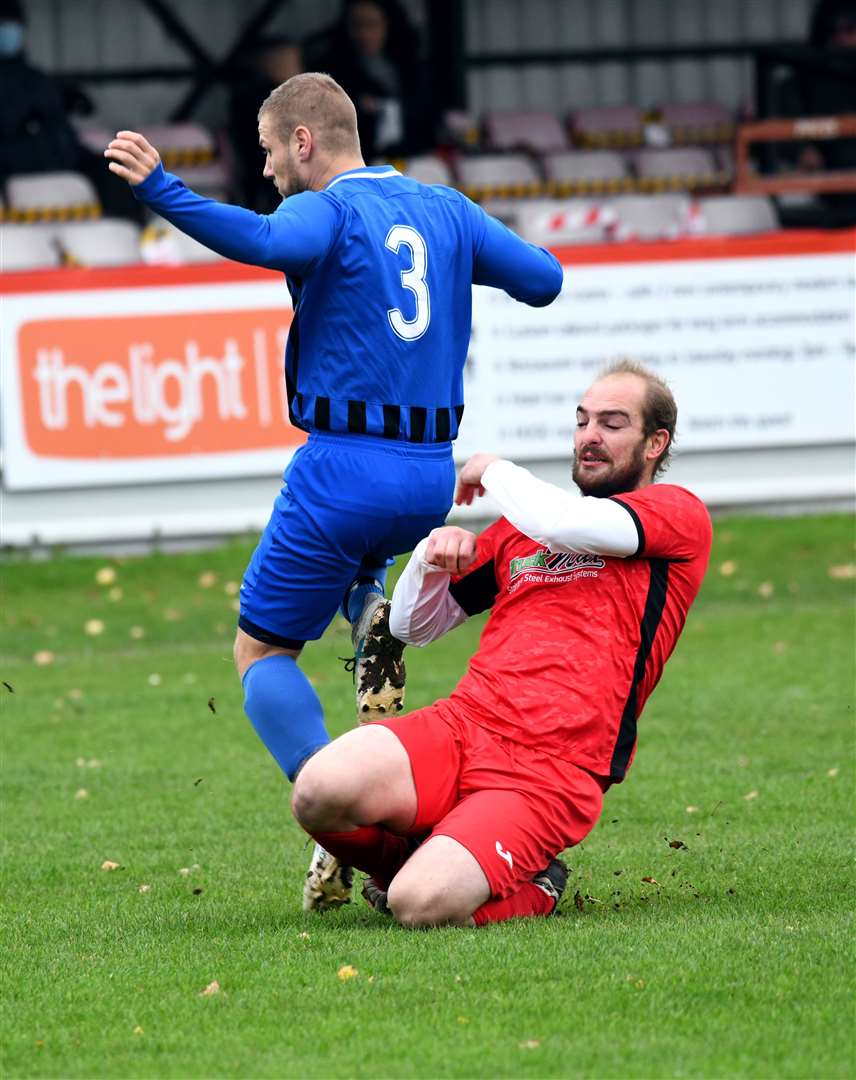 Action from Wisbech Town Reserves v Farcet United.