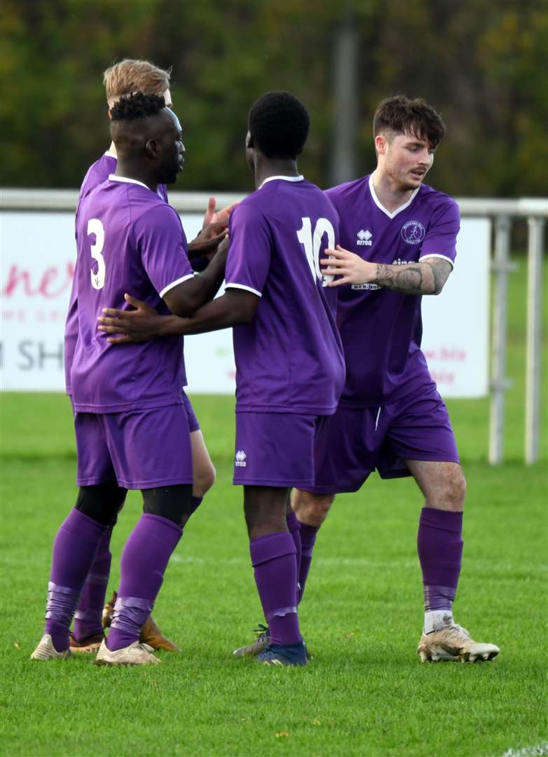 Ryan Lennon is congratulated on making kit 3-0.