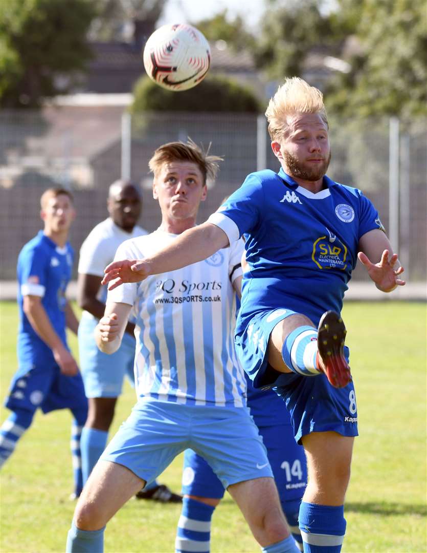 Outwell Swifts v Chatteris football action.